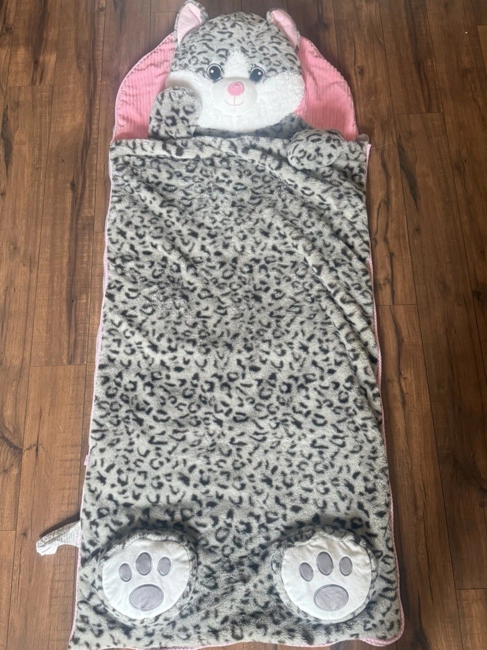 KIDS Hugfun SLUMBER SLEEPING BAG Kitty Cat CAMPING SLEEPOVER 66”inches
